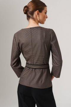 Блуза Nelva 23127 черно-бежевый - фото 4