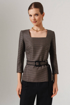 Блуза Nelva 23127 черно-бежевый - фото 1