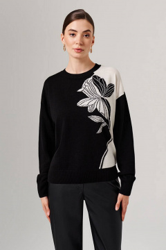 Джемпер Nelva 23130 черно-молочный - фото 1