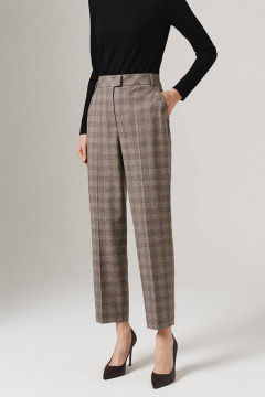 Брюки Nelva 31074 бежево-коричневая клетка - фото 2