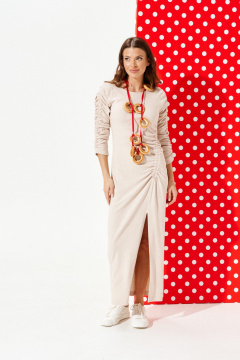 Платье ELLETTO 1121 бежевый - фото 3