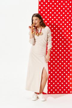 Платье ELLETTO 1121 бежевый - фото 2