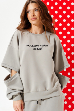 Свитшот, юбка ELLETTO 5326 серый - фото 5