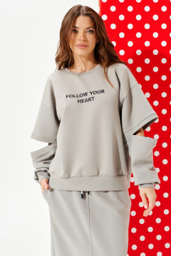 Свитшот, юбка ELLETTO 5326 серый - фото 4