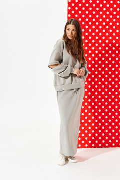 Свитшот, юбка ELLETTO 5326 серый - фото 3