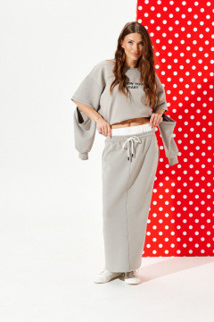 Свитшот, юбка ELLETTO 5326 серый - фото 2