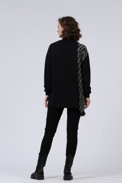 Джемпер Полинушка 664/1 черно-белый зигзаг - фото 3