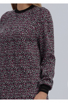 Платье Полинушка 690/1 фуксия леопард - фото 4