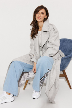 Плащ Butеr 3270 светло-серый - фото 2