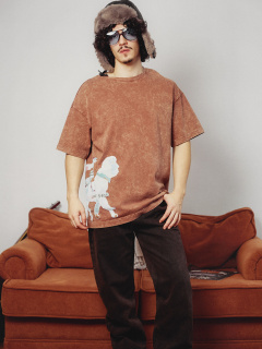 Футболка Mark Formelle 111900/25-ОБР5297П-0 ACID_WASH_мускатный_орех_печать_009.2_Эйсид_3_сл_ - фото 1