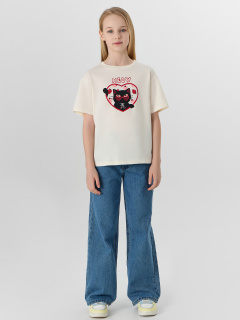 Футболка Mark Formelle 117915/25-38249П-0 молочный_печать2_2_сл_на_пол_1_сл_на_ПР_рукаве - фото 4