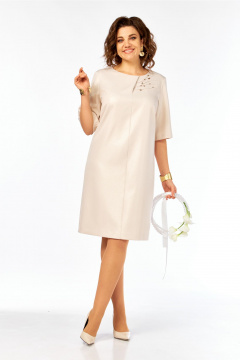 Платье Ольга Стиль С-980светло-бежевый - фото 1