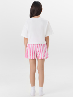 Футболка, шорты Mark Formelle 397764/25-39434П-0 белый_розовая_полоска_на_белом1_2_сл_на_пол - фото 2