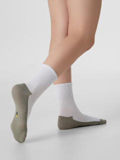 Носки Mark Formelle 444K-3078/B4-25444K белый_оливка_рис.3078 - фото 2