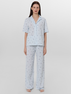 Брюки, рубашка Mark Formelle 592554/25-34625ПП-0 цветы_на_голубой_полоске - фото 1