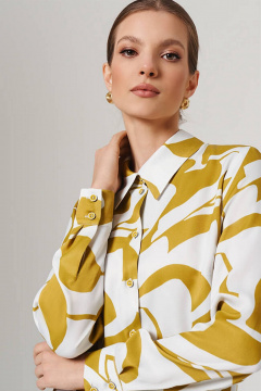 Блуза Nelva 23144 оливковый принт - фото 3