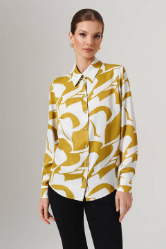 Блуза Nelva 23144 оливковый принт - фото 1