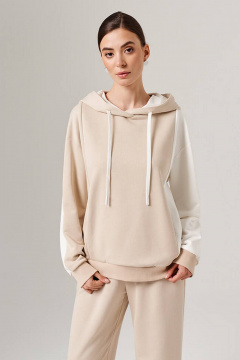 Худи Nelva 23151 бежевый/молочный - фото 3