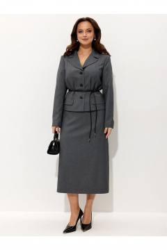 Жакет, юбка Liona Style 962 серый-меланж - фото 4