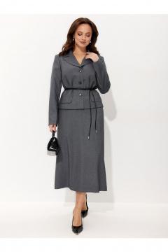 Жакет, юбка Liona Style 962 серый-меланж - фото 1