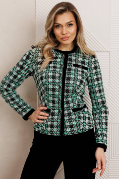 Брюки, жакет Мода Юрс 25-2950 черный_зеленый - фото 3