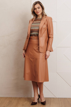 Жакет, топ, юбка Мода Юрс 25-2850 бежевый - фото 1