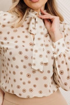 Блуза, жилет, юбка Мода Юрс 26-2538 беж_цветы - фото 2