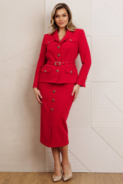 Жакет, юбка Мода Юрс 25-2935 красный - фото 4