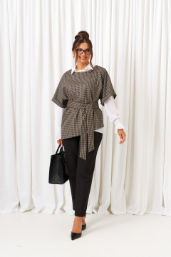 Блуза, брюки, жилет Beautiful&Free 6419 оливково-черный - фото 3