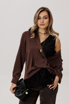 Блуза Anelli 1663 горький_шоколад - фото 1