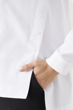 Классическая женская блузка из хлопка с вытачками Панда 35840z белый - фото 3