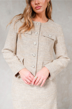 Жакет, юбка Erika 1754 бежевый - фото 3