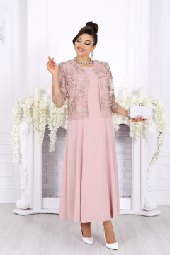 Жакет, платье Ninele 7489 пудровый - фото 5