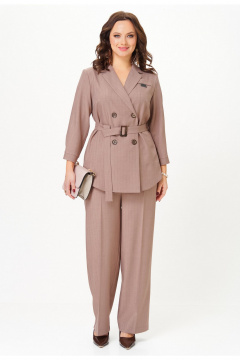 Брюки, жакет Твой имидж 2329 кофейный_в_полоску - фото 1