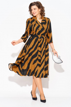 Платье Liliana 1418н карамель_черный - фото 4