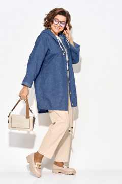 Брюки, куртка Liliana 1509/1507 синий+экрю - фото 4