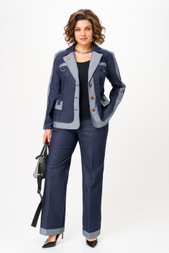 Брюки, жакет Aira Style 24239 синий - фото 1