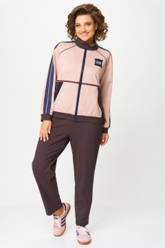 Бомбер, брюки Aira Style 24241 шоколад-пудра - фото 3