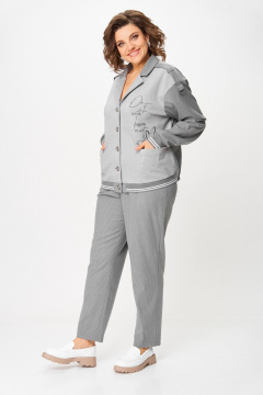 Бомбер, брюки Aira Style 24231 серый - фото 4
