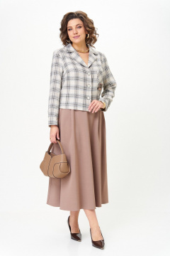 Жакет, юбка Aira Style 24-17А бежевый - фото 2