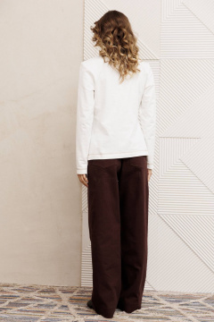 Брюки, джемпер Gizart 5415 молочный, шоколадный джинс - фото 4