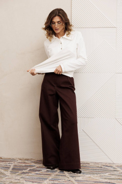 Брюки, джемпер Gizart 5415 молочный, шоколадный джинс - фото 1