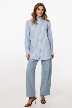 Блуза EOLA 3049 голубой_в_полоску - фото 2