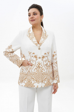 Брюки, жакет Alani Collection 2496 молоко-золото - фото 5