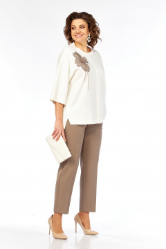 Брюки, джемпер Jurimex 3464 молоко-темно-бежевый - фото 1
