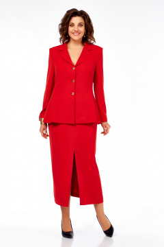 Жакет, юбка Ольга Стиль С-985 красный - фото 3