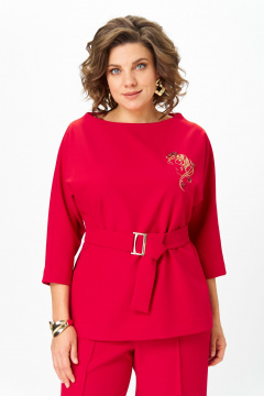 Блуза, брюки Andina city 9091-25 красный - фото 4