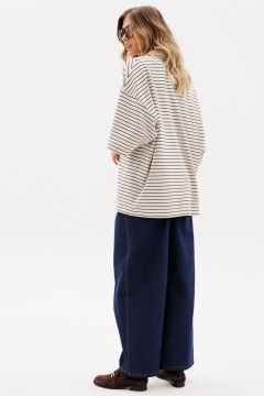 Джемпер EOLA 2958.1 светло-бежевый_полоска - фото 5