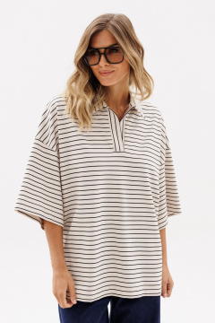 Джемпер EOLA 2958.1 светло-бежевый_полоска - фото 3