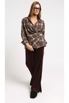 Рубашка MilMil 1244-2 коричневый_клетка - фото 3